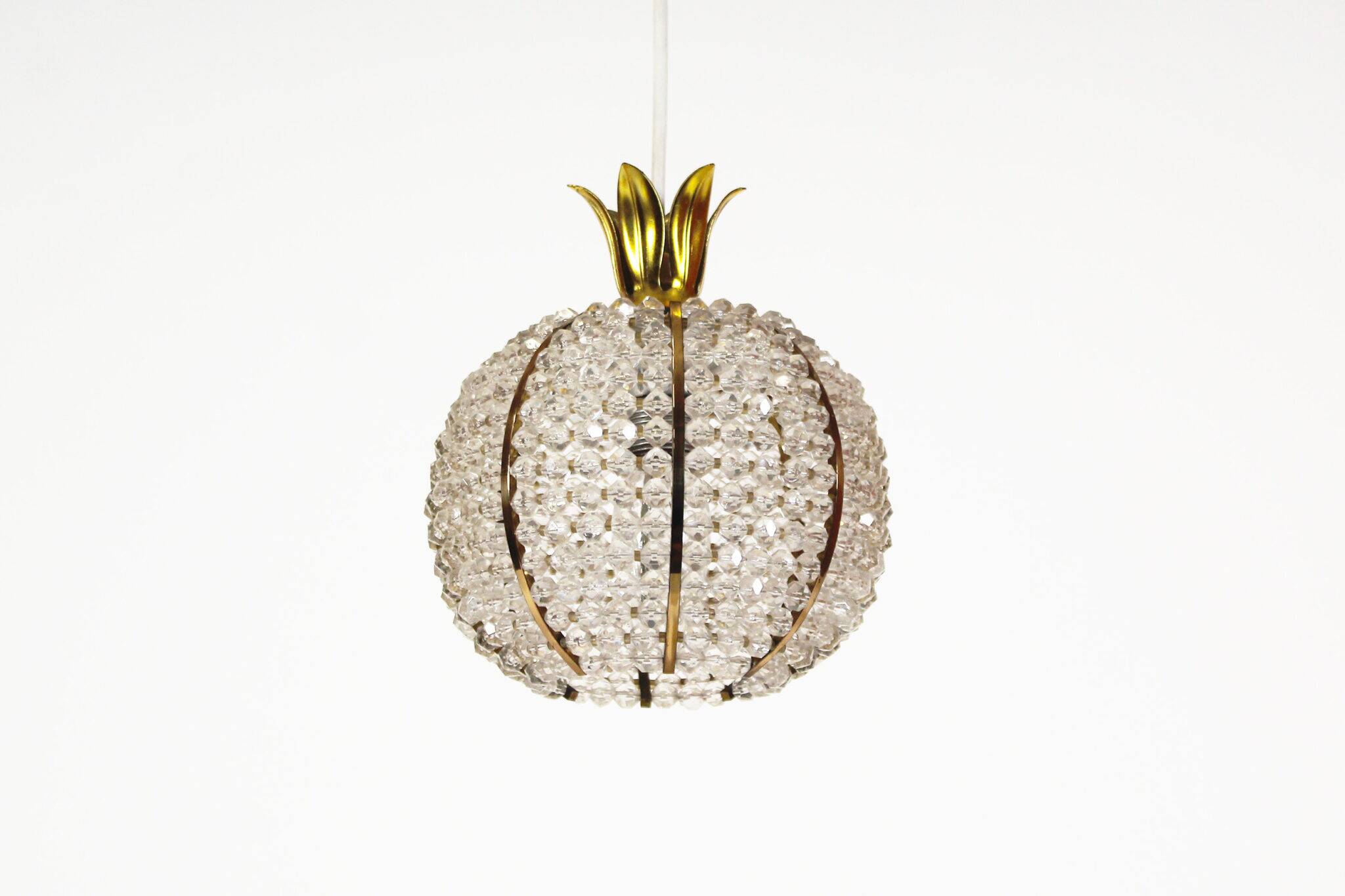 Petit Vintage pineapple pendant chandelier by Emil Stejnar for Rupert Nikoll