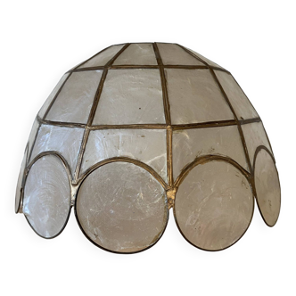 Vintage mother-of-pearl and brass lampshade