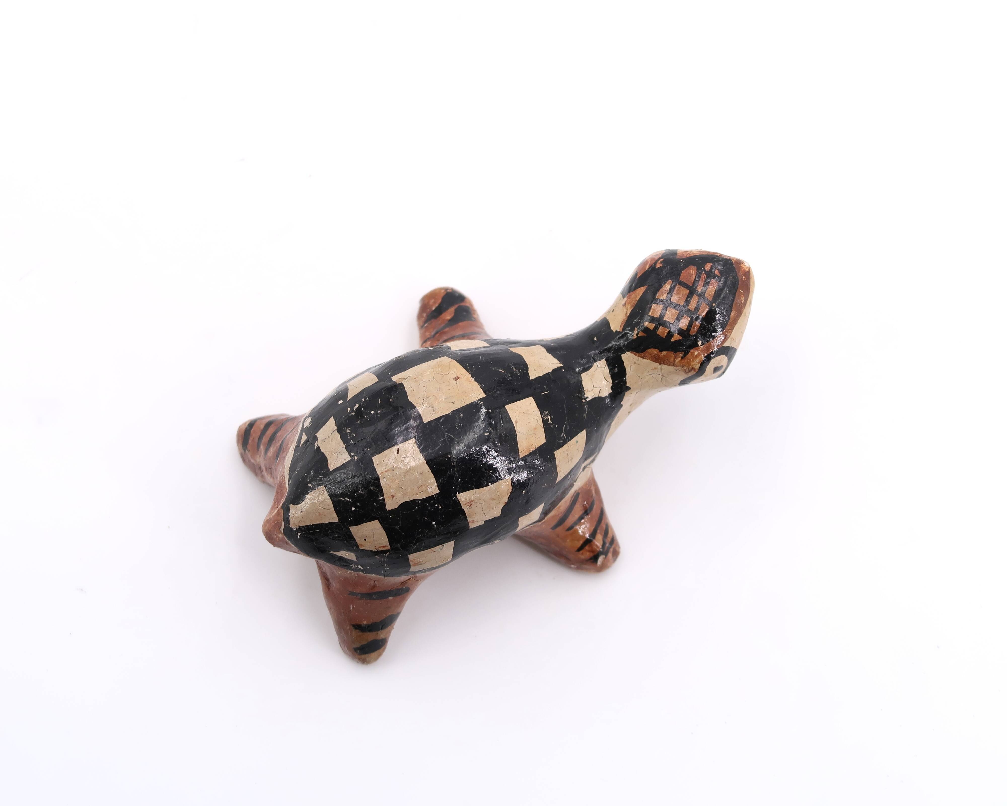 Moroccan Ideqqi ceramic turtle, 1970s