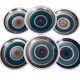 Set of 12 stamped Gien plates
