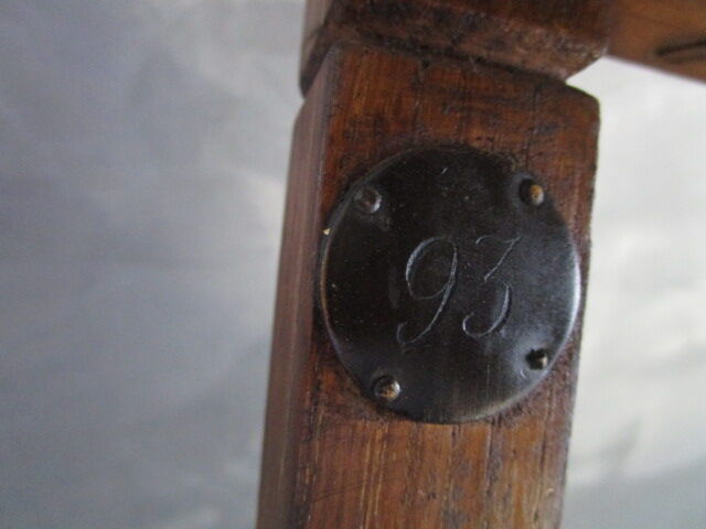 Antique oak theatre stool