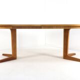 Bernhard Pedersen and Son oak round 2x extendable dining table 'Bogvad'