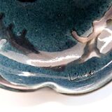 Spanish cup in midnight blue ceramic spotted with black by Ignacio Buxo