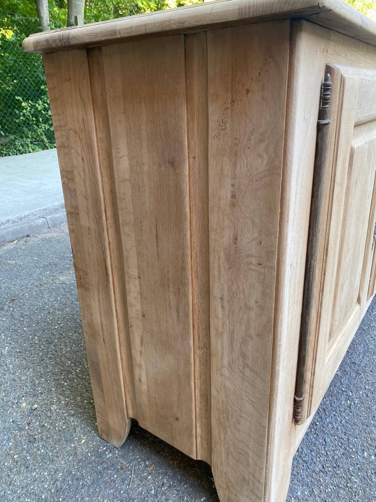 Vintage sideboard in solid oak from France, 20th century, 250cm