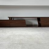 Extendable TV cabinet with walnut finish