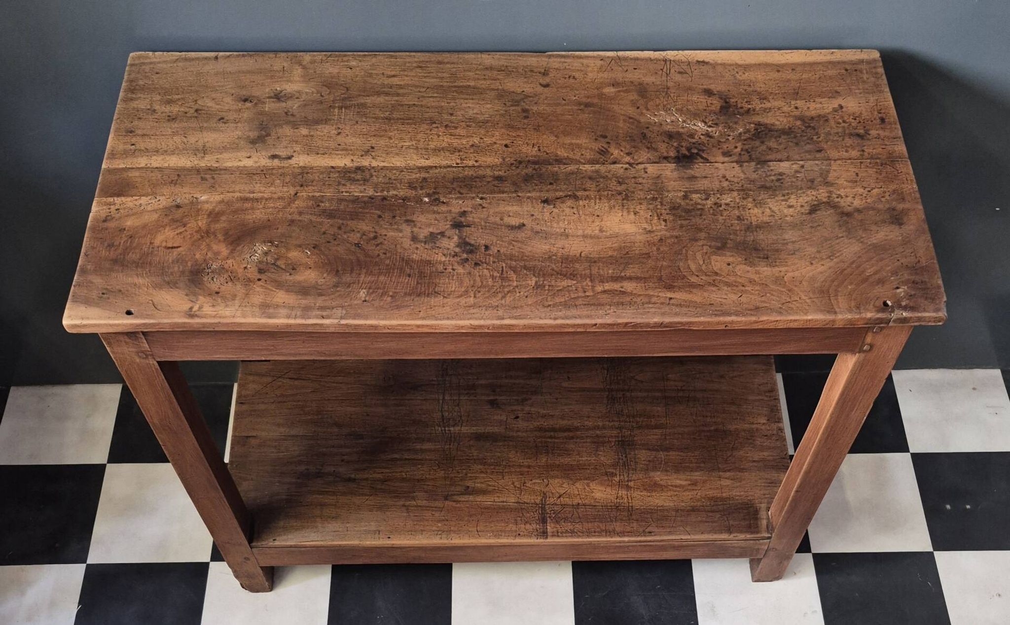 Ancienne Desserte Console  Table d'appoint en bois massif chevillé