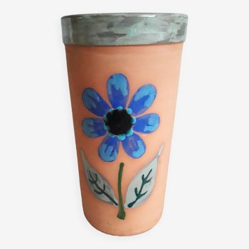 Vase vintage en terre cuite signé Vallauris