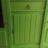 Art Deco Gin Buffet, painted in Farrow and Ball with a William Morris-inspired interior