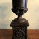Pair of Medici vases, cast iron, on base