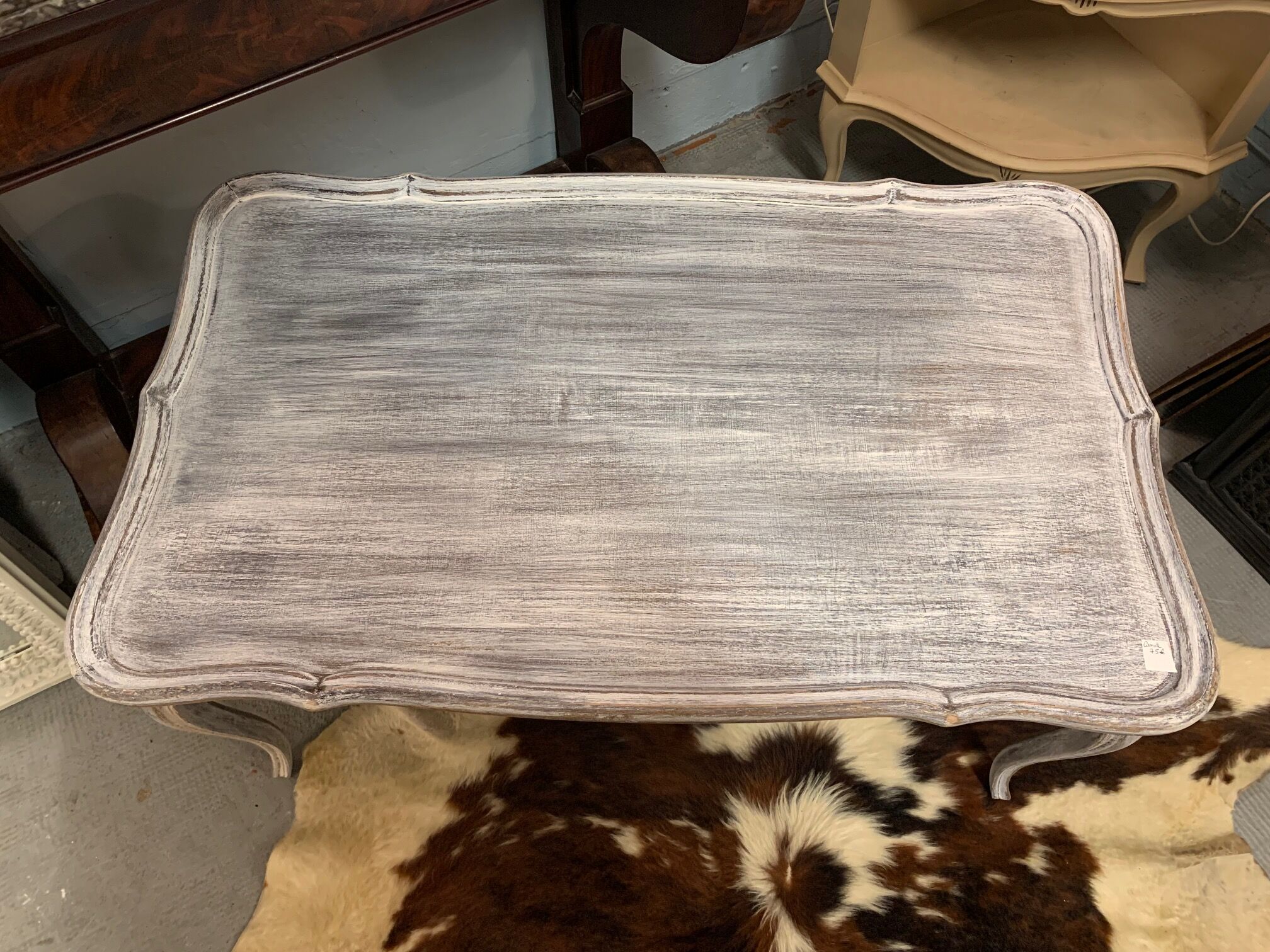 Patinated white coffee table