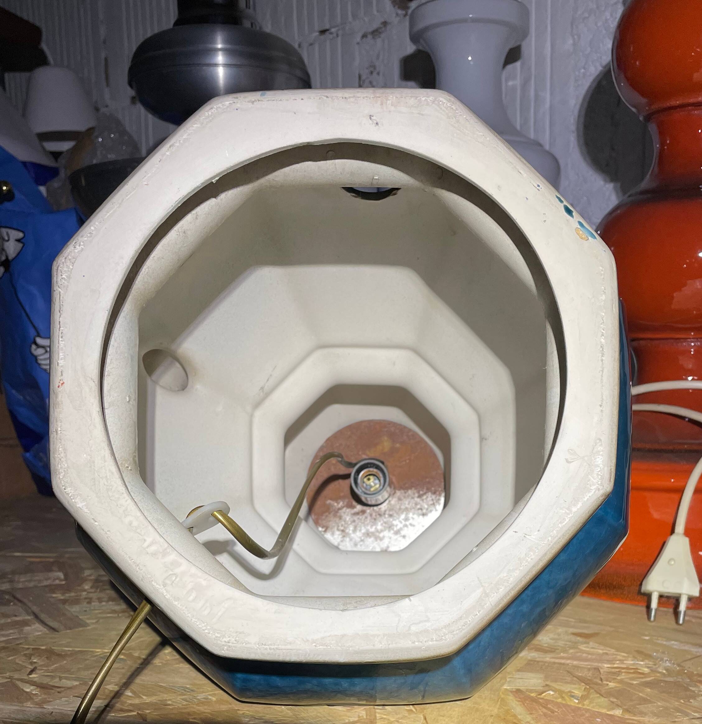 Flambeau blue floor lamp - vintage 1970's