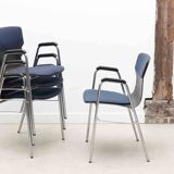 Eromes ant ebony and chrome chair with armrests and cushion