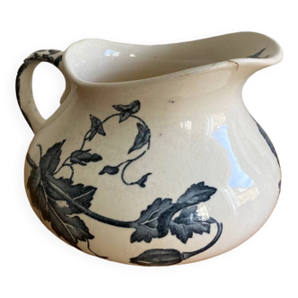 Old Gien earthenware toilet bowl, Summer butterfly model