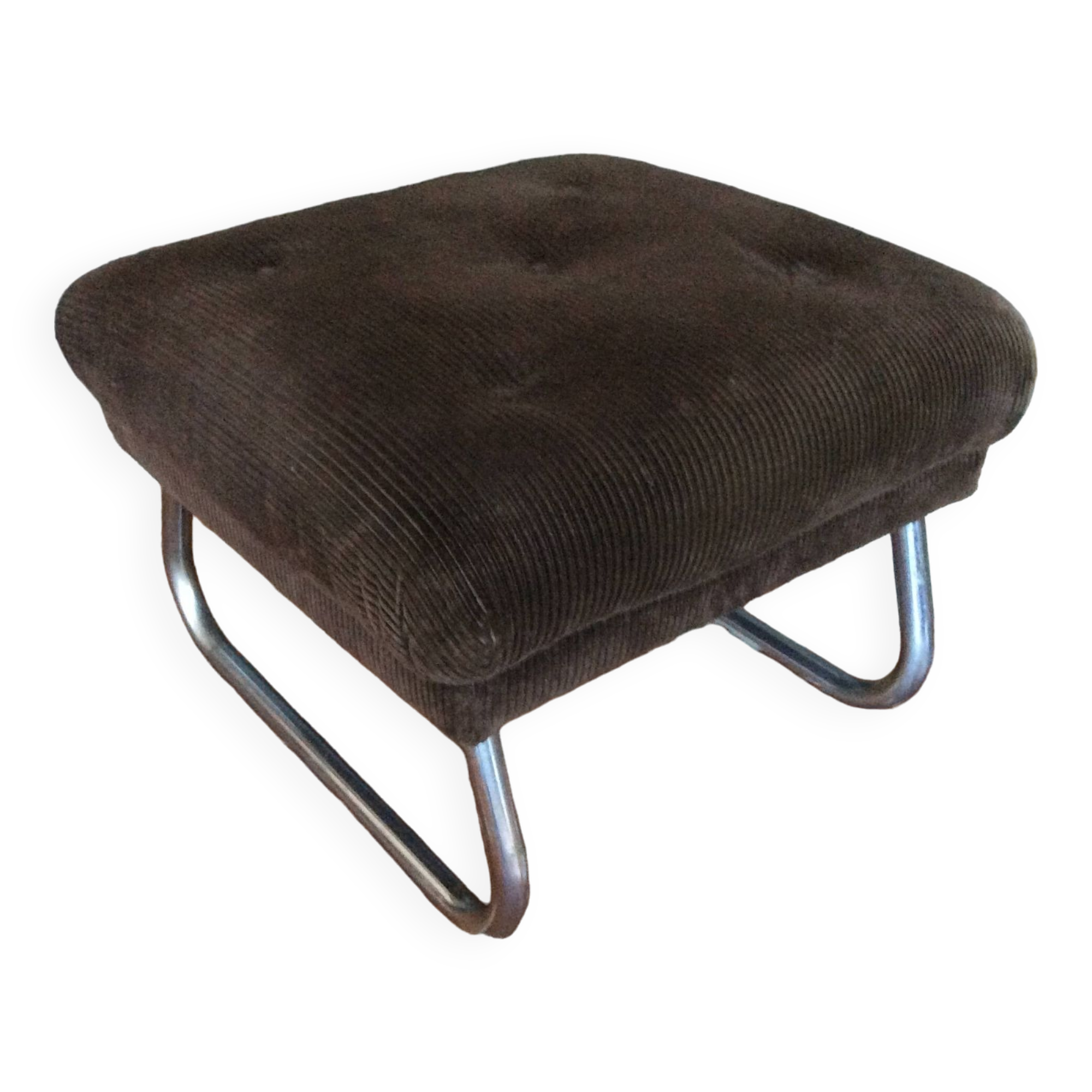 Velvet pouf adjustable footrest