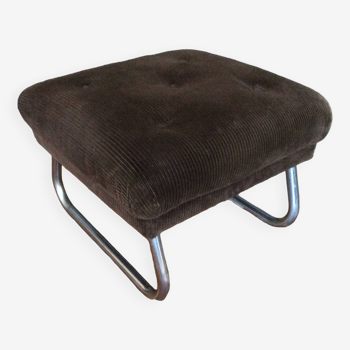 Velvet pouf adjustable footrest