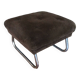 Velvet pouf adjustable footrest