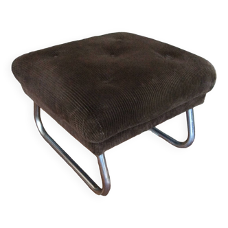 Velvet pouf adjustable footrest