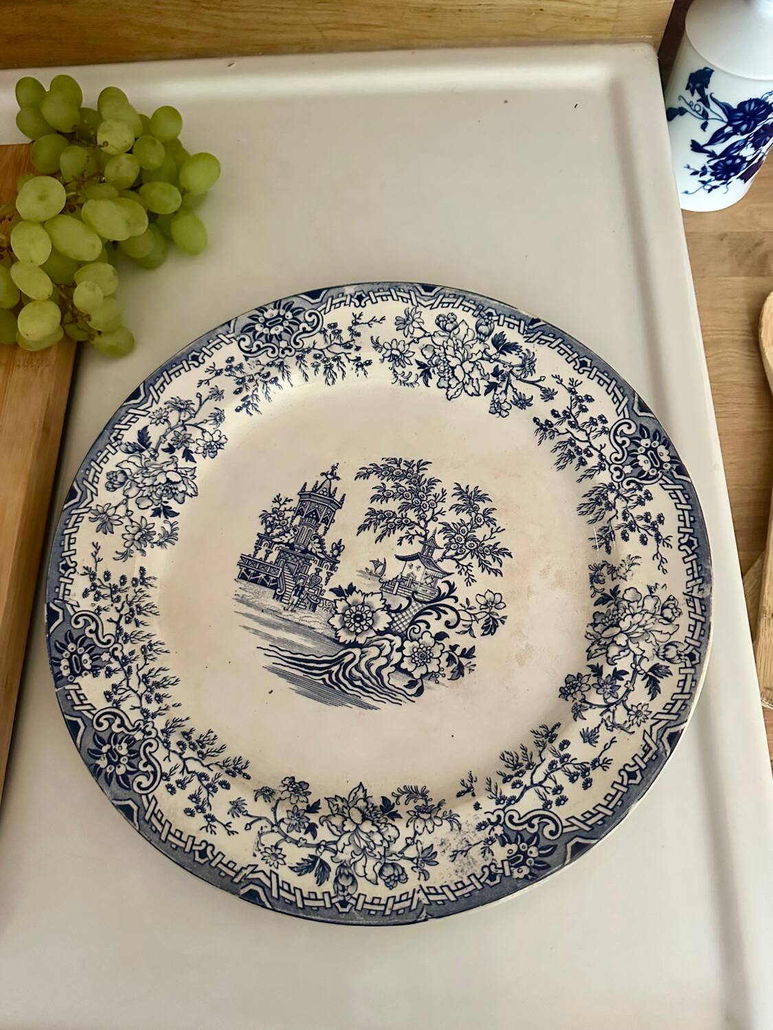 Large round antique dish