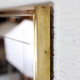 Vintage mirror engraved brass frame - 80x40cm