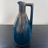 Peacock blue art deco pitcher