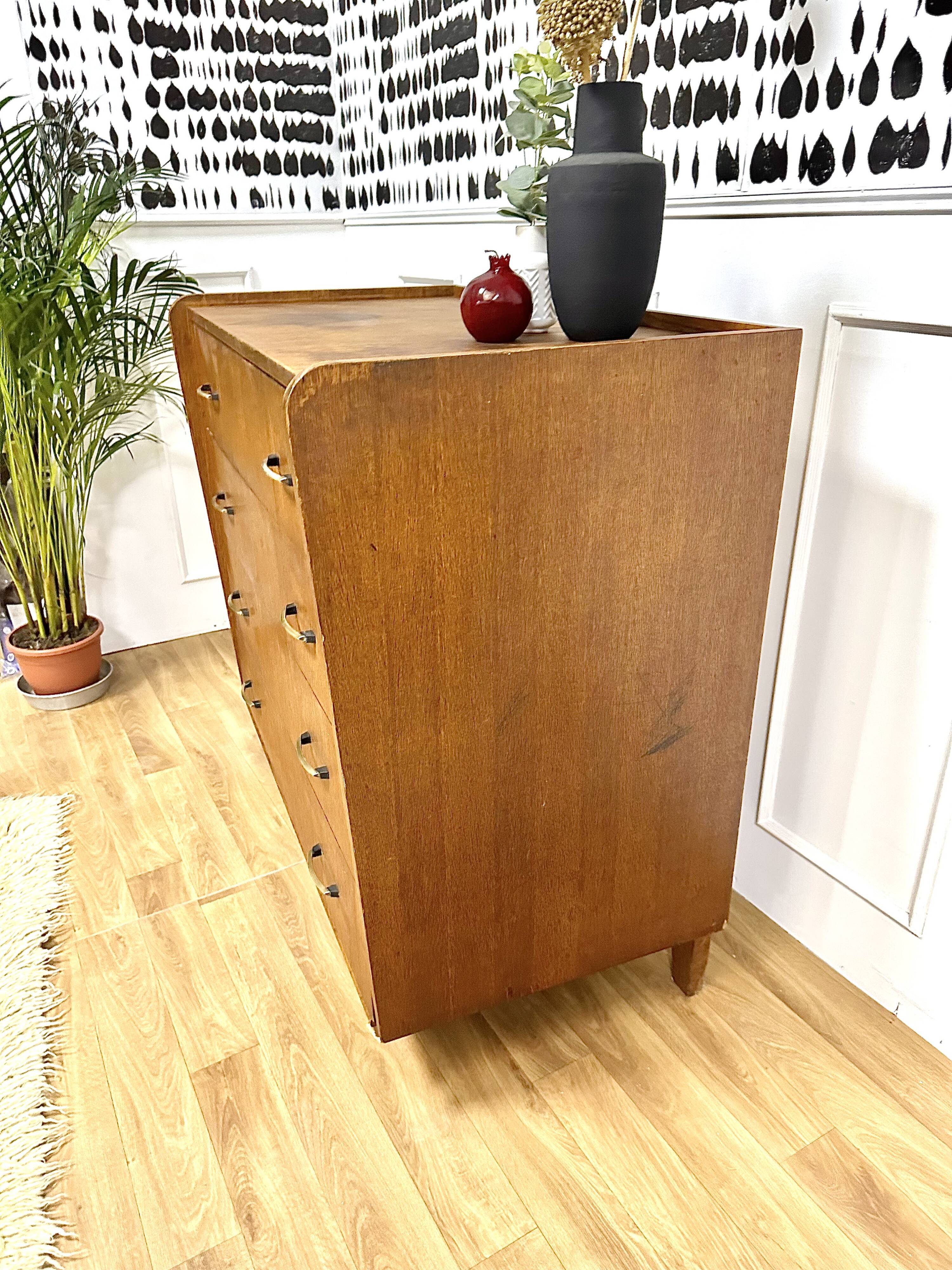 Vintage chest of drawers compass feet