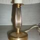 Empire style lamp in golden brass with pleated shade