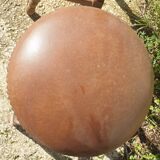 Paire de tabourets de bar, bois et simili cuir