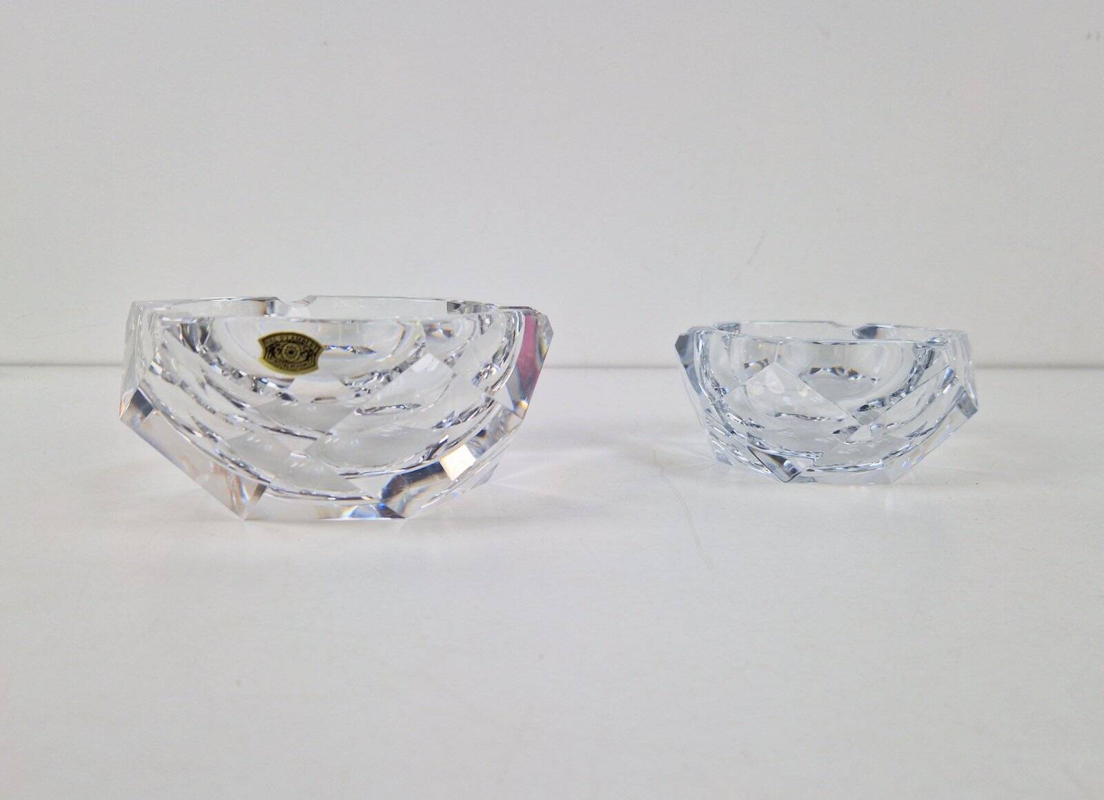 Vintage Crystal Ashtrays from Val Saint Lambert, 1960s, Set of 2