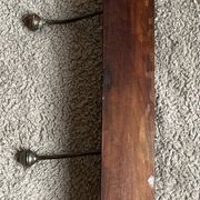 Old coat rack with metal/brass hooks