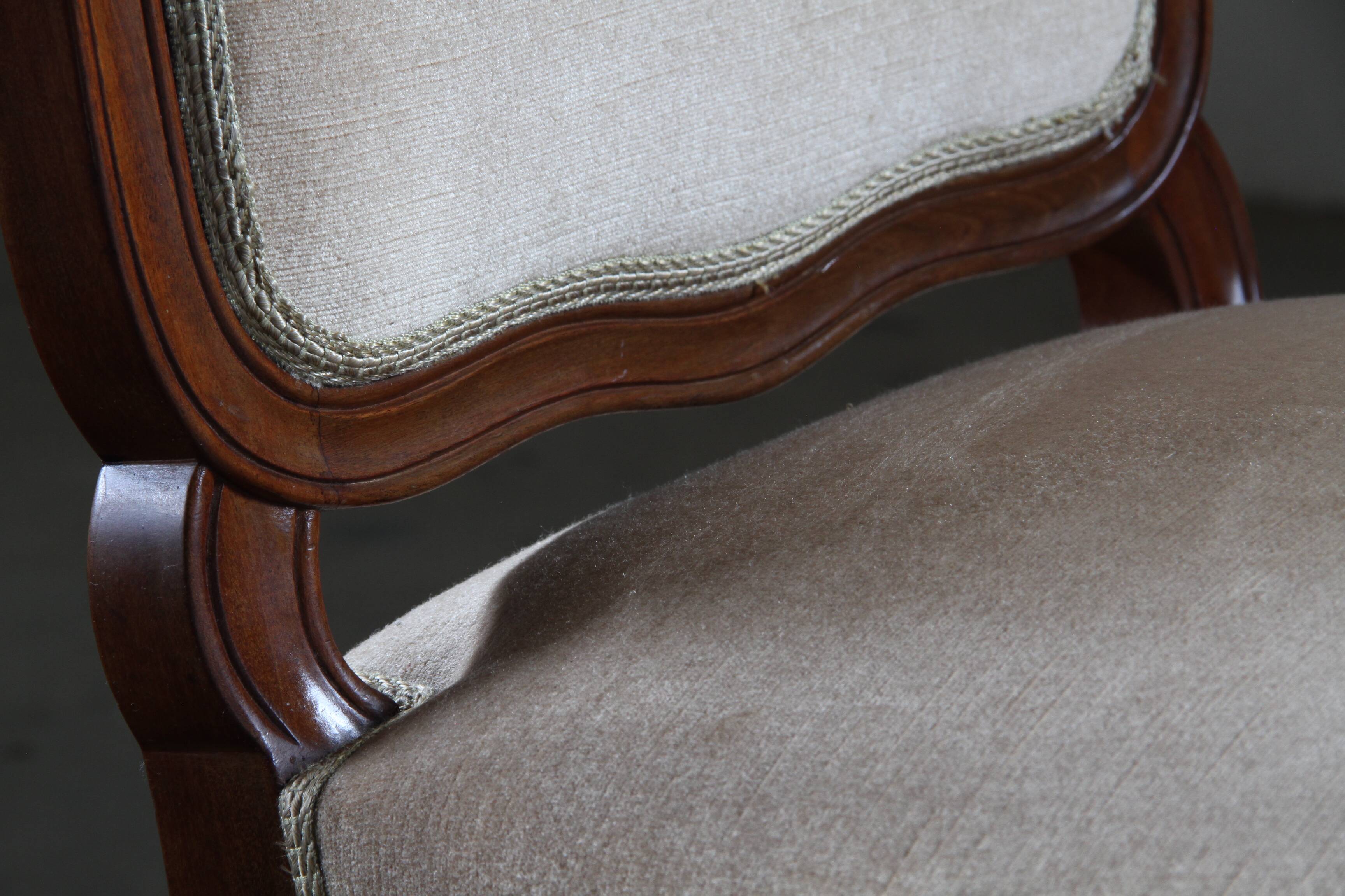 Pair of Vintage Danish Antique 18th century Chairs, style of Louis XV