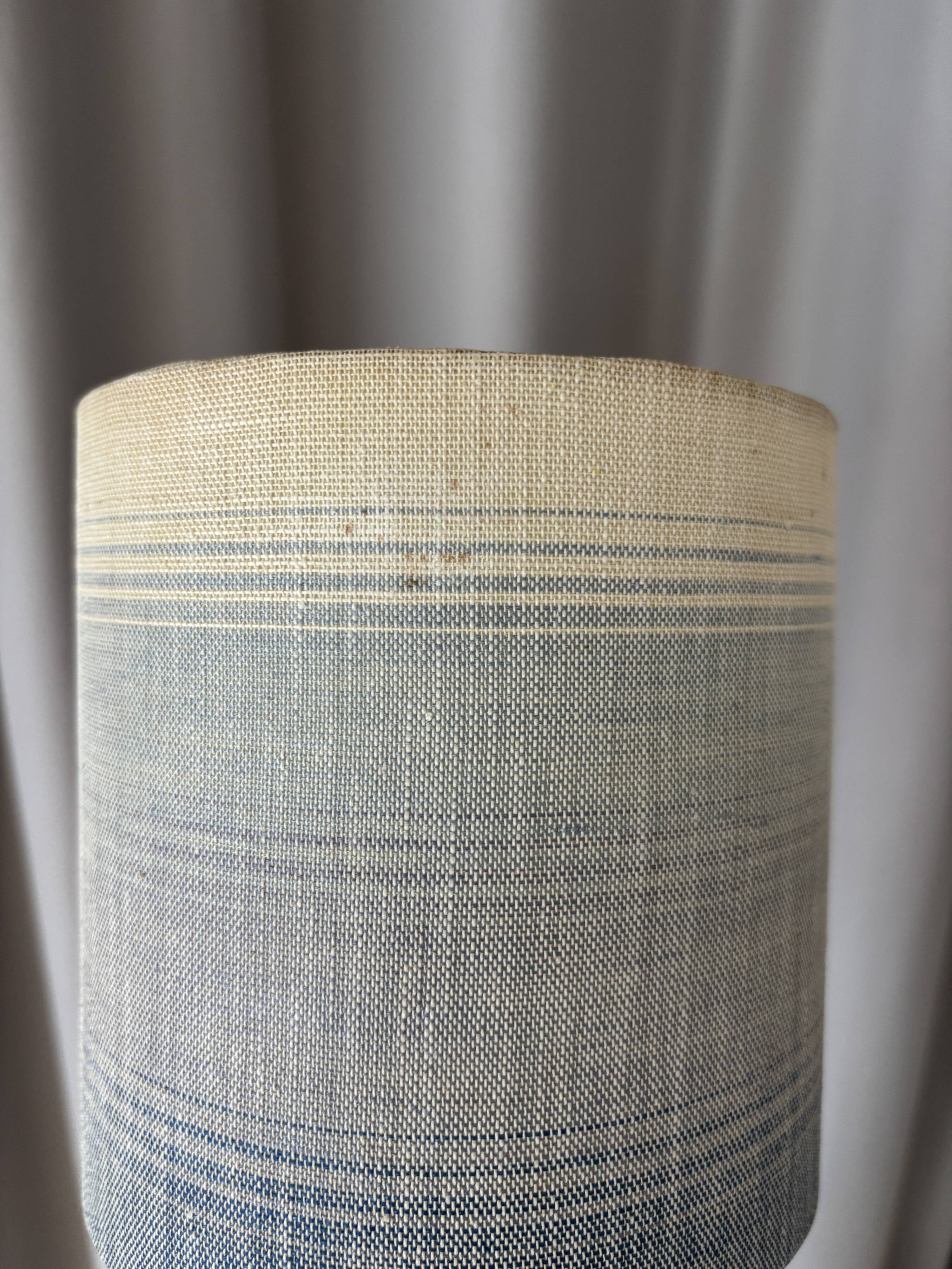 Vintage Mid-Century Studio Pottery Table Lamp – Signed JM – Blue Stoneware