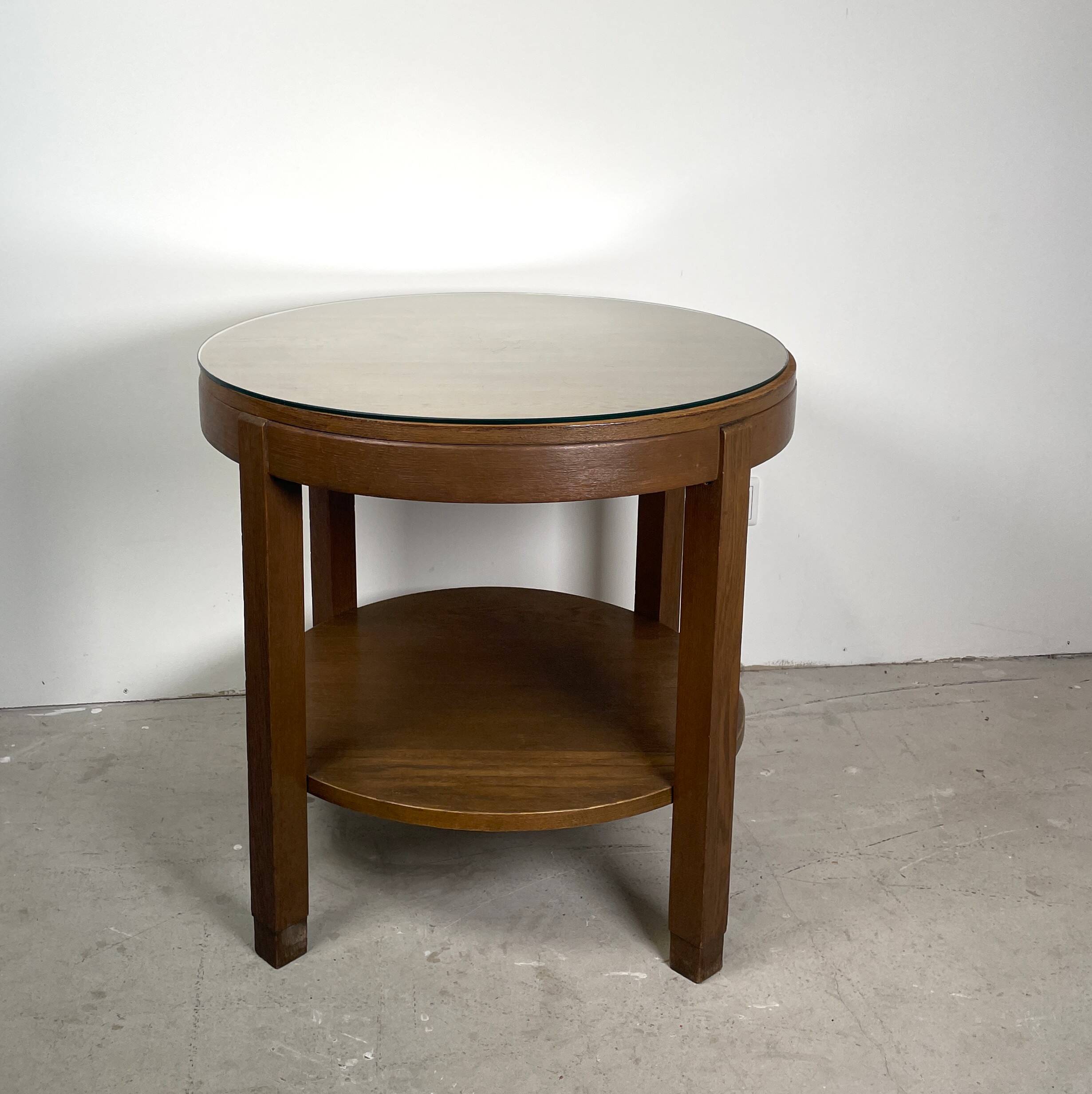 Amsterdam School side table with glass top