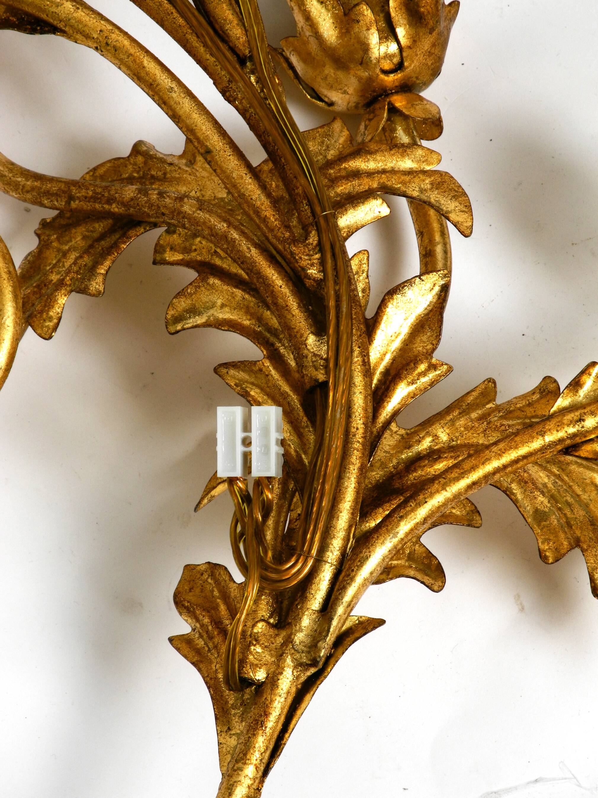 XL 1960s Italian gold-plated wall lamp with four sockets | heigh 80ccm