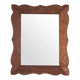 Miroir en chêne vintage des années 1970 avec cadre ondulé en forme de coquille.