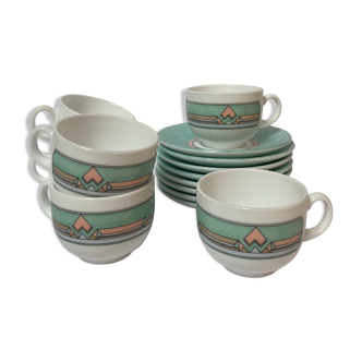 Pastel-patterned coffee service