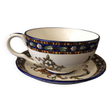 Tasse a the cup with its earthenware sub-cup of gien renaissance model