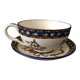 Tasse a the cup with its earthenware sub-cup of gien renaissance model