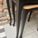 Duo black and wood nesting tables