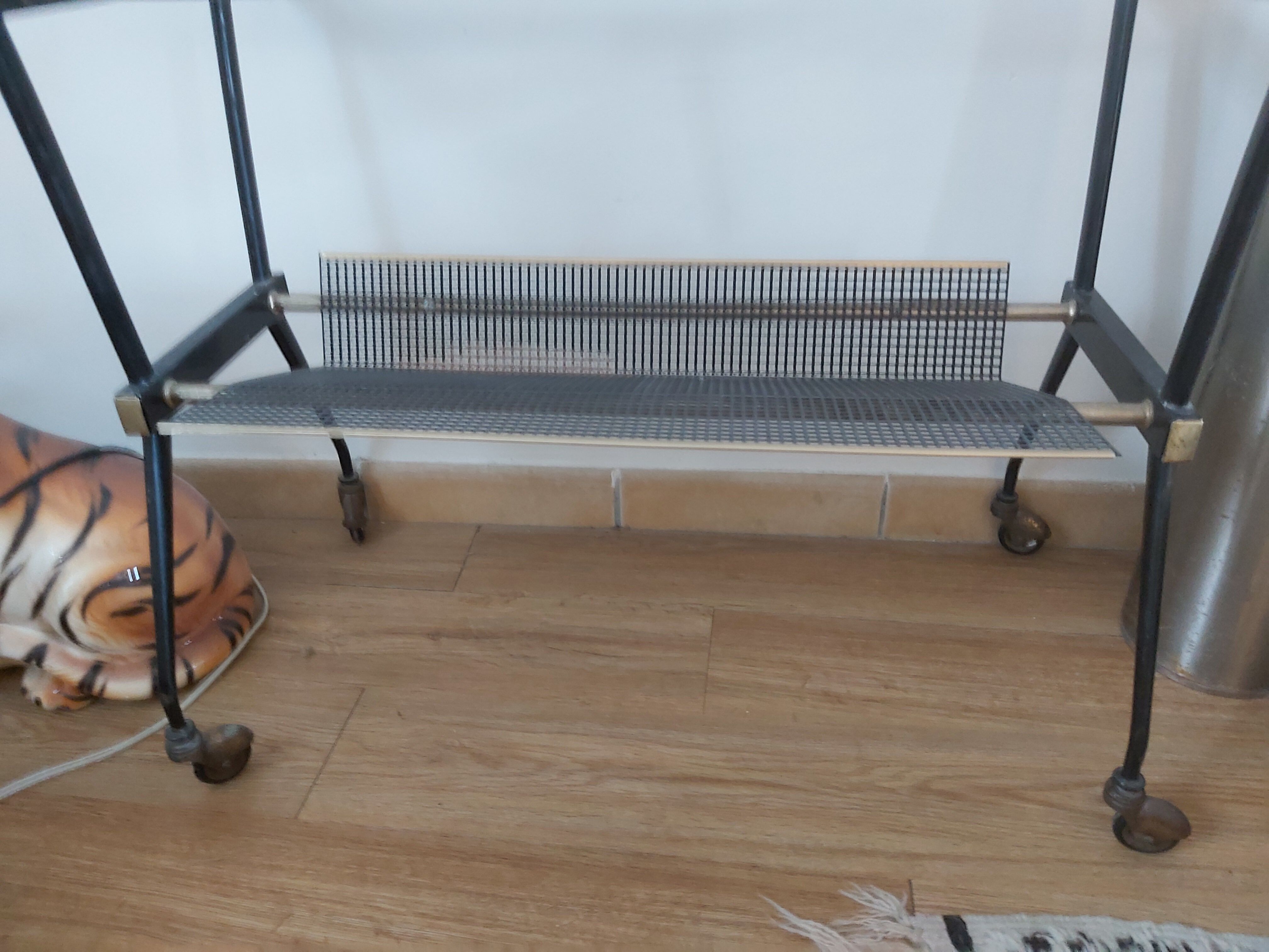 Metal and vintage brass dessert-console