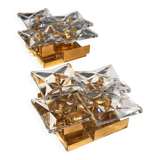 Set of 2 Kinkeldey Hollywood Regency crystal wall lamps, 1970