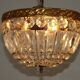 French Mid-Century Bronze and Crystal Bag Light – Flush Mount 5202