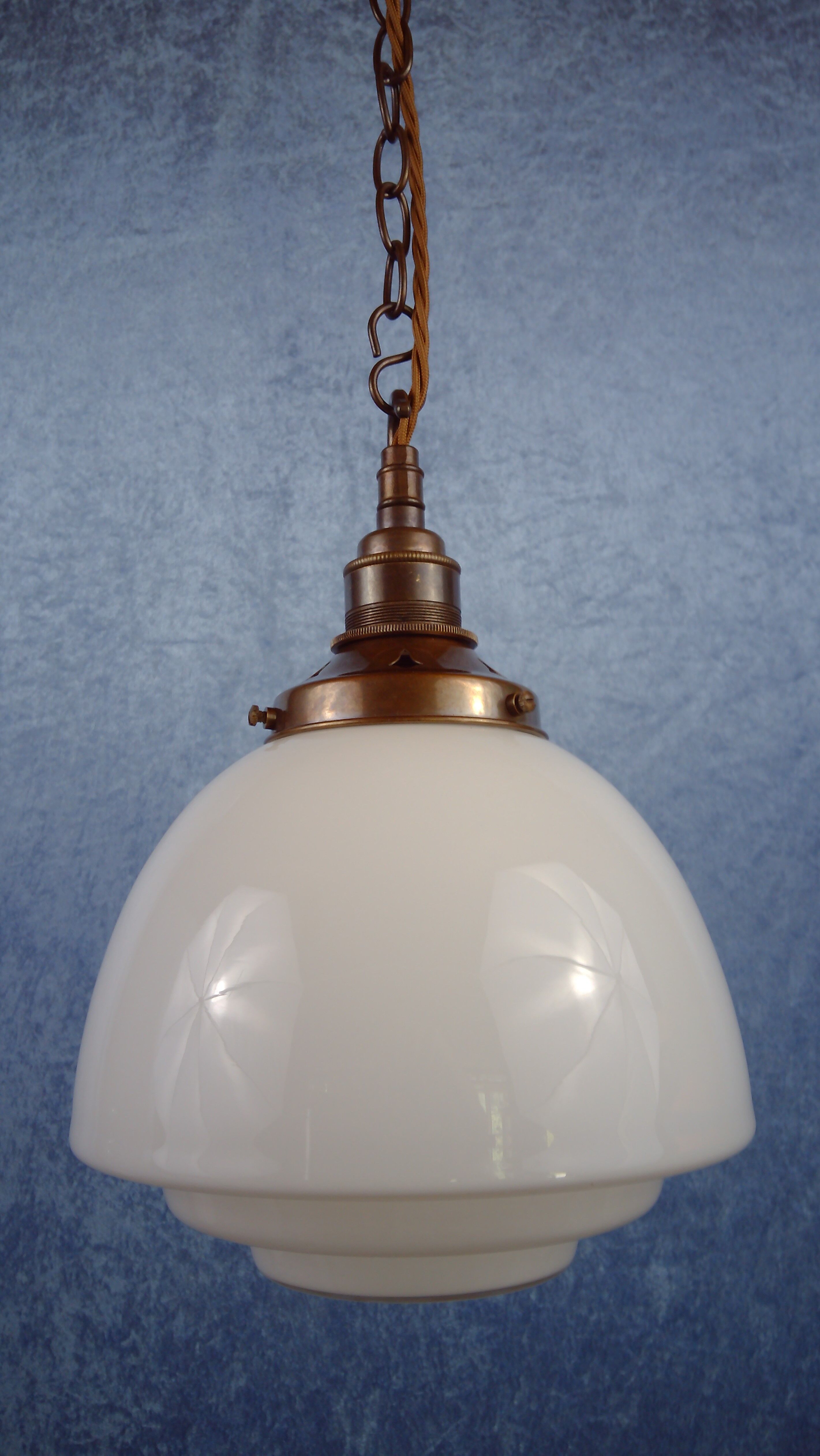Art Deco opaline hanging lamp