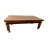 Teak coffee table on wheels