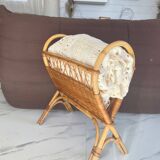 Old rattan magazine rack from the 70s