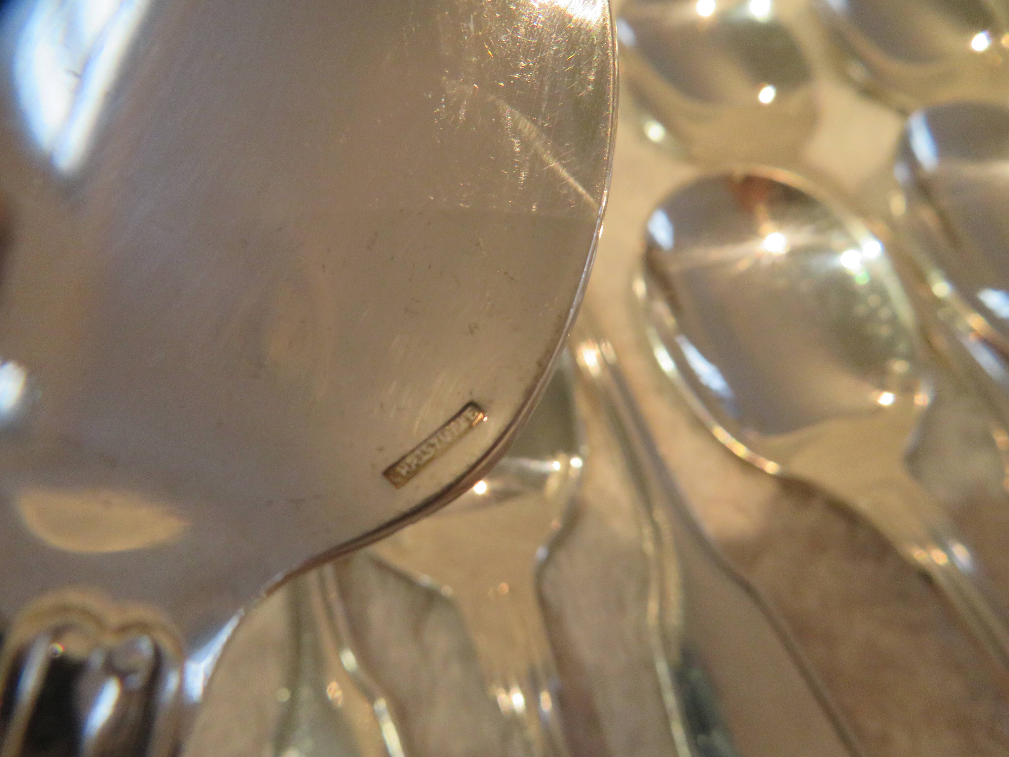 12 silver-plated ice cream scoops, Christofle Vendome model, 12.9 cm