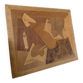 Wood marquetry panel Picasso