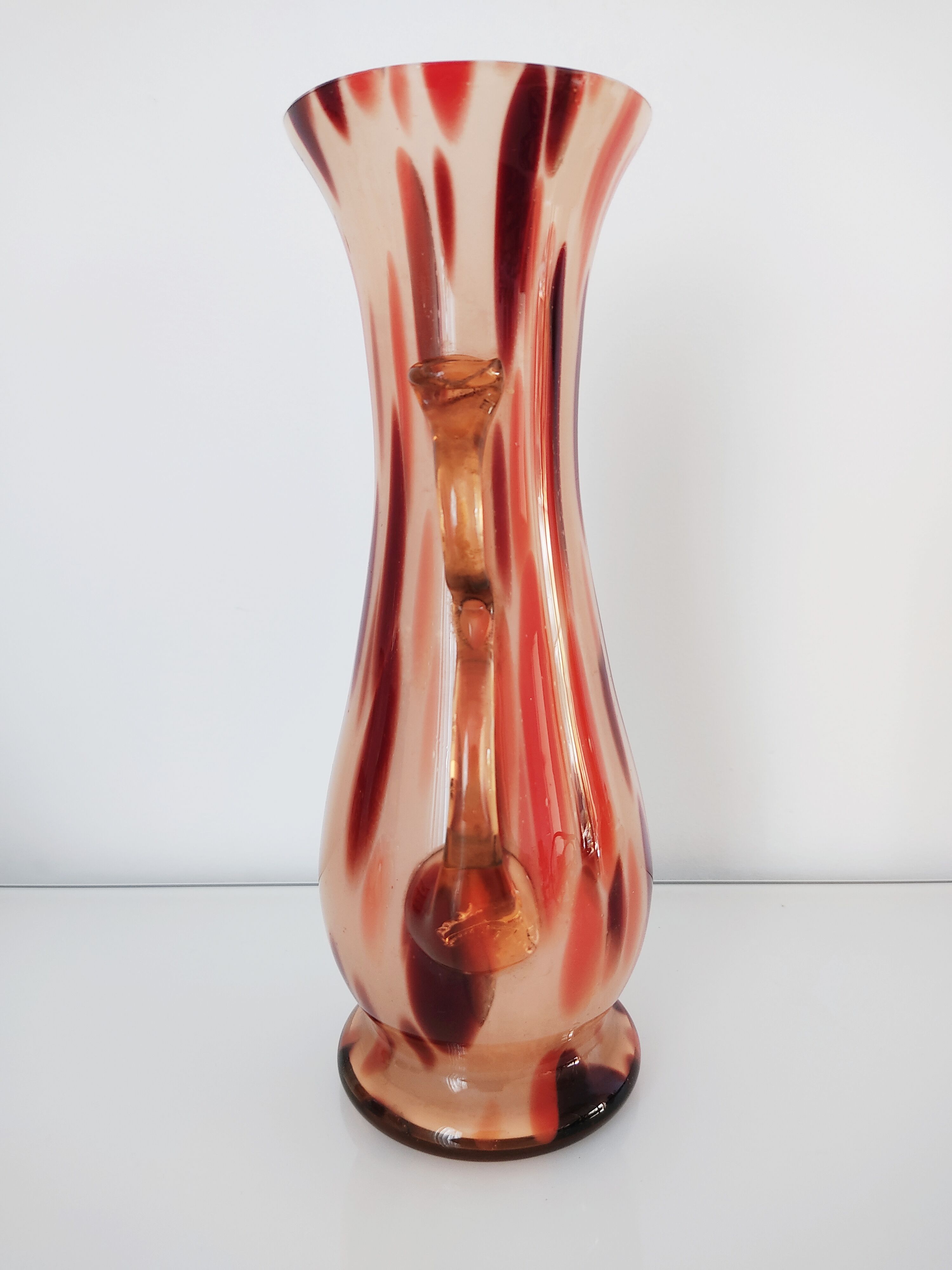Vase verre tacheté verrerie de Scailmont début 20e