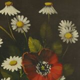 Flowers Still Life Painting Daisies Poppy Signed 47x38cm