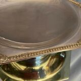 Plate on pedestal hexagonal shape silver metal Regency style