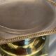 Plate on pedestal hexagonal shape silver metal Regency style